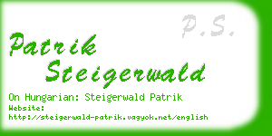 patrik steigerwald business card